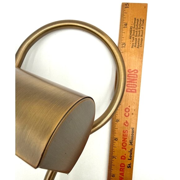 Antique Brass Adjustable Desk Lamp With Sleek Cylinder Shade & Swivel Arm - Picture 6 of 7